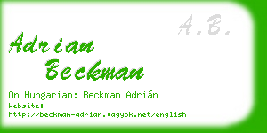 adrian beckman business card