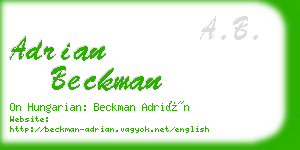 adrian beckman business card